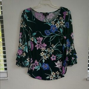 Lane Bryant green Floral Blouse